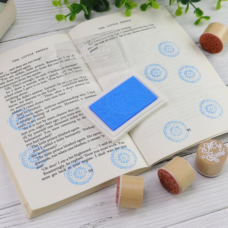 Lsushine Craft Ink Pad for Rubber Stamps, Paper, Wooden, Fabric, Scrapbooking, Non-Toxic Finger Ink Pads for Kids (Light Blue) - Image 3